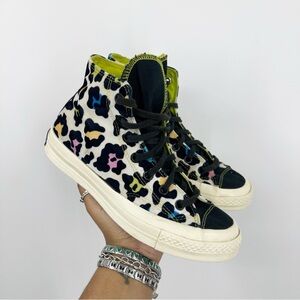 Converse Women's Chuck 70 High Top Shoes Women's Size 8 Velvet Leopard Print